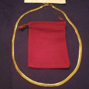14k gold overlay herringbone necklace 18" brand New!